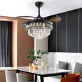 thumbnail image 4 of AFANQI 42" Crystal Ceiling Fan Lamp Retractable Fandelier Remote LED 3-Color Chandelier, 4 of 13