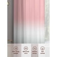 thumbnail image 7 of Pink White Grey Ombre Semi Sheer Curtains 63 Inch Length 2 Panels Set, Modern Abstract Aesthetics Sheer Kitchen Curtain Privacy Voile Window Curtain for Living Room Bedroom Rod Pocket Drapes, 7 of 7