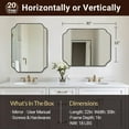 thumbnail image 5 of ANDY STAR Black Bathroom Mirror, 22x30 Inch Asymmetrical Mirror, Irregular Wall Mirror in Stainless Steel Metal Frame, Modern Scalloped Mirrors Ideal for Bathroom, Bedroom (Horizontal/Vertical), 5 of 8