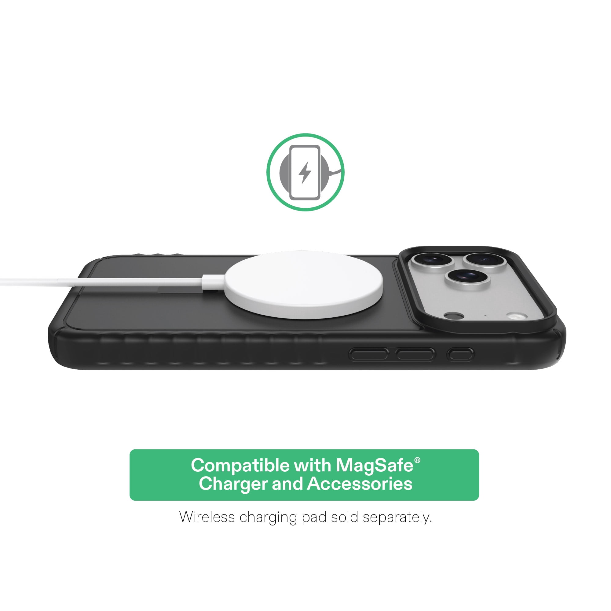 onn Protective Gel Phone Case for iPhone 18 Pro Max / 17 Pro Max, MagSafe Compatible - Black