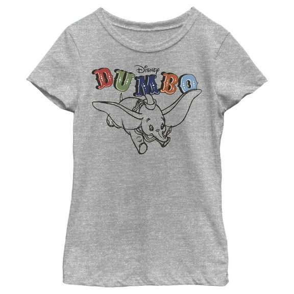 Girl's Dumbo Soaring Graphic Tee Athletic Heather X Large