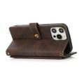 thumbnail image 6 of Feishell Crossbody Wallet Case for iPhone 14 Pro 6.1 inch,for Women Men,Retro PU Leather Magnetic Button Flip Stand Credit Card Holder Phone Case with Adjustable Shoulder Strap,Brown, 6 of 16