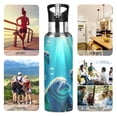 thumbnail image 5 of Cute Seals in Sea Water Plants Sports Bottle with Straw Stainless Steel Water Jug Portable Thermal Cup Leak-proof 600ML, 5 of 9