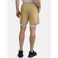 thumbnail image 3 of Athletic Works Men's and Big Men's 2 in 1 Gym Shorts with Liner, 6" & 8" Inseams, Sizes S-3XL, 3 of 5