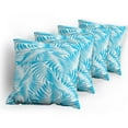 thumbnail image 5 of Ambesonne Tropical Throw Pillow Cover 4 Pack, Exotic Miami Palms, 20", Turquoise Aqua Blue, 5 of 7