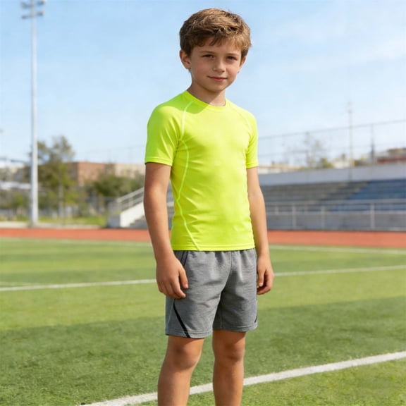 Boys Compression Shirt Athletic Performance Top Wicking Breathable Fit for Kids Youth Sports Training Shirt for Kids Boys Clothe Top