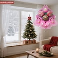 thumbnail image 3 of Metal Hanging Christmas Tree Wind Decorations - Festive Pink Outline with Red & White Ornaments Perfect for Yard & Garden Spinners, 3 of 7