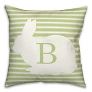 Creative Products Stripe Bunny Monogram - B 18x18 Spun Poly Pillow