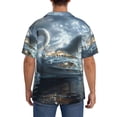 thumbnail image 3 of Fotbe Fantasy Swan Yacht Design Camisa Estampada de Manga Corta para Hombre, Casual de Verano, Estilo Playero, Sin Arrugas-Large, 3 of 5