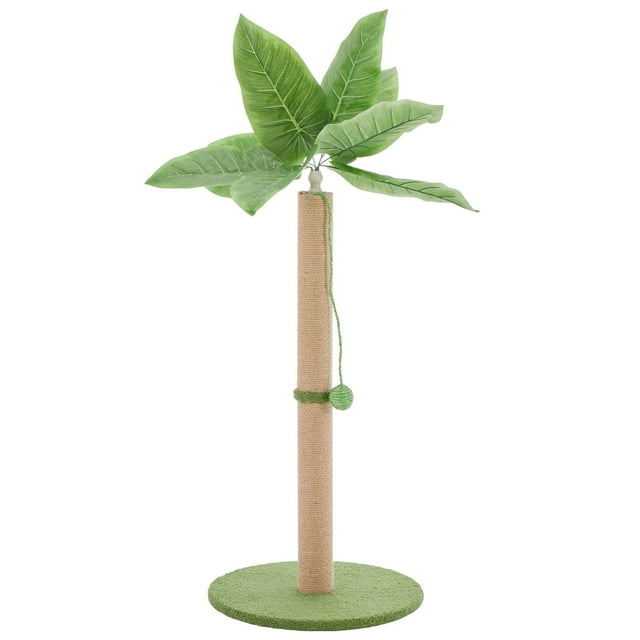 EDX Rascador para Gatos de 33", Rascador para Gatos, Rascador Alto con Bola Colgante, Rascador para Gatos de Palmera para Gatos de Interior, Verde