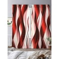 thumbnail image 3 of Red Gradient Line Sheer Curtains 96 Inches Long 2 Panels Abstract Twist Light Filtering Semi Sheer Window Curtains Drapes for Bedroom Living Room 52"x96", 3 of 7