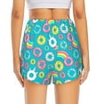 thumbnail image 3 of Picia Donut Pattern Women's 2 in 1 Athletic Running Shorts High Waisted Workout Casual Gym Sweat Shorts with Comfy Liner Zipper Pockets-X-Large, 3 of 9