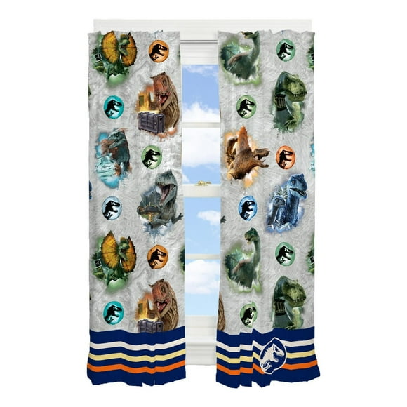 Jurassic "Blue Tracking" Drapes, Jurassic Room Darkening Drapes