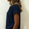 thumbnail image 6 of ByworldtasicNo Boundaries Womens Summer Short Sleeve V Neck T-Shirt Cute Lace Scallop Trim Tee Loose Fit Tops, 6 of 8