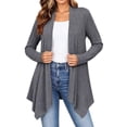 thumbnail image 6 of Liuinsasek Women's Cardigan Fashion Casual Comfortable Solid Long Sleeve Clothing Top with Asymmetrical Hem Lightweight and Flowing Spring/Fall Clothing, 6 of 7