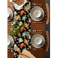thumbnail image 2 of Blue Orange Pumpkins Fall Burlap-Cotton Table Runner 72 Inches Long,Thanksgiving Botanical Black Farmhouse Table Runners,Outdoor Dining Tablecloths Decor for Baby Shower Party Wedding 16x72, 2 of 9