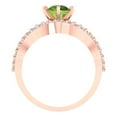 thumbnail image 4 of 1.52 ct Brilliant Round Cut Natural Peridot 18K Rose Gold Solitaire with Accents Engagement Bridal Wedding Ring Band Set size 5.5, 4 of 7