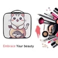 thumbnail image 6 of FORMRS Travel Makeup Bag Large Capacity Train Case Cosmetic Organizer with Adjustable Dividers, White Cute Cat, 6 of 8
