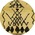 thumbnail image 1 of Ahgly Company Indoor Round Abstract Saffron Yellow Abstract Area Rugs, 3' Round, 1 of 6