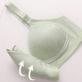 thumbnail image 6 of Gymayou Women Plus Size Wireless Minimizer Bra Thin Breathable Floral Lace Front Button Closure Adjustable Straps Beauty Back Comfort Lingeries Green 100, 6 of 8