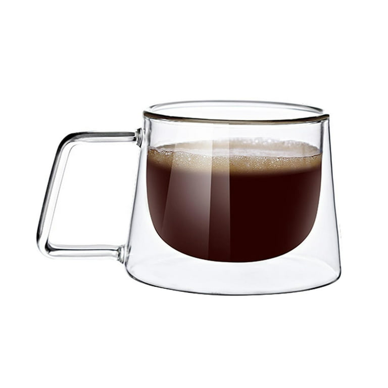 Double Wall High Borosilicate Glass with Handle Mug Heat Resistant Tea –  vanilla girl