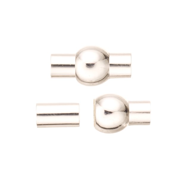 6pcs GlueIn End Jewelry Clasps Silver Plated Copper 8x15mm