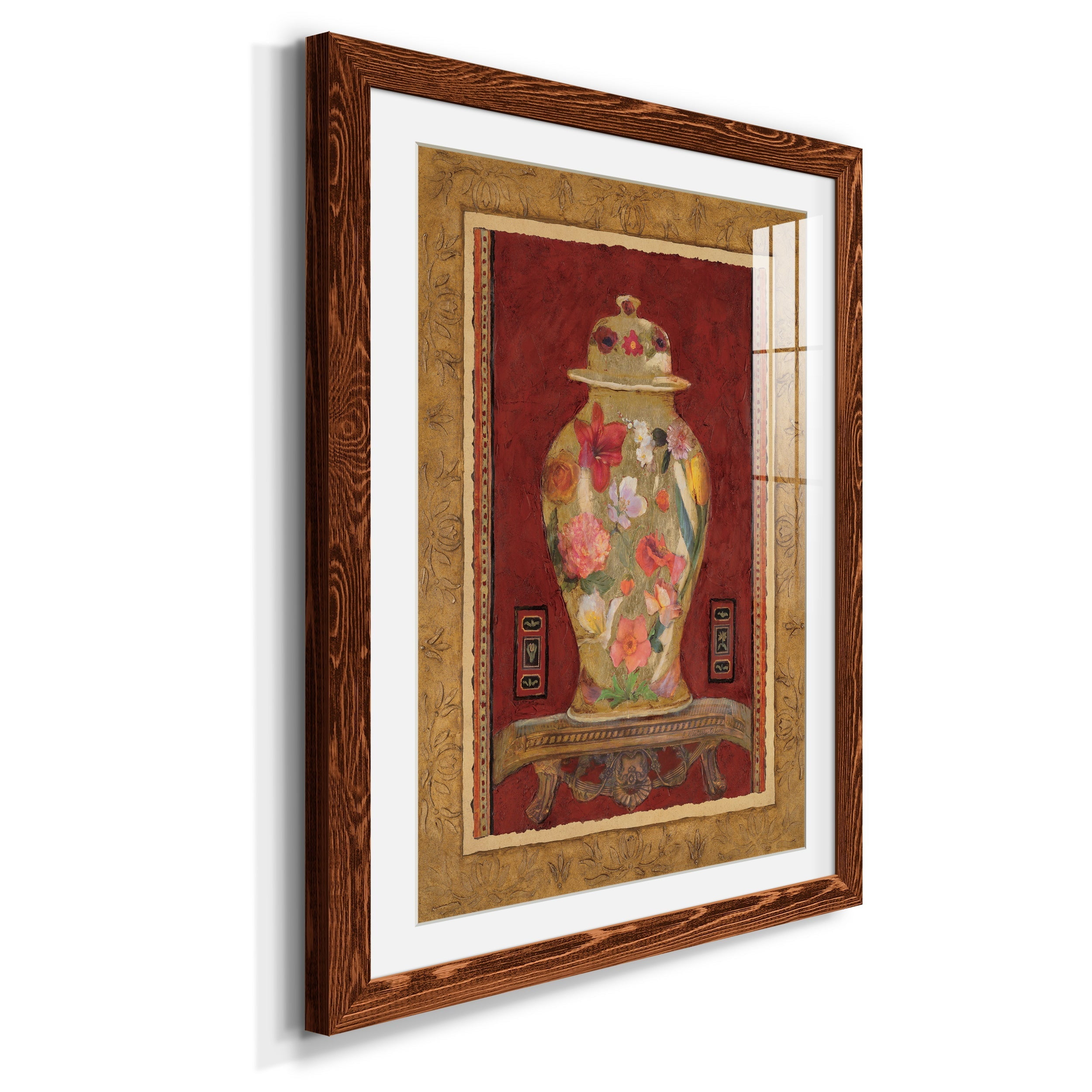 Romantic Urn I - Premium Framed Print - Distressed Barnwood Frame - Ready to Hang