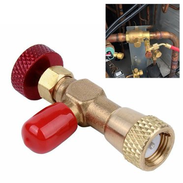 1/4 SAE Male To 5/16 SAE Female Refrigerant Charging Valve Adapter – HVAC Shut-Off Tap For A/C