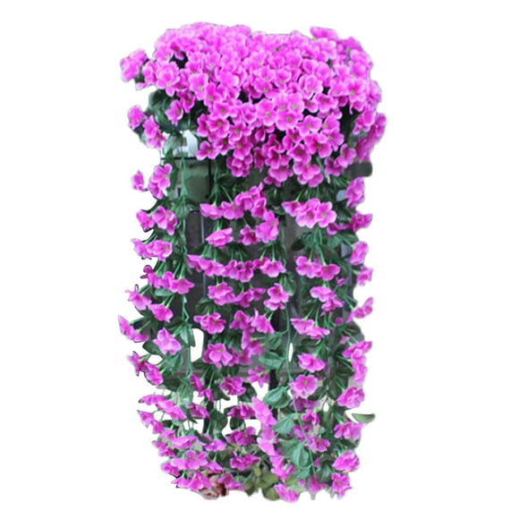 jovati Hanging Flowers Artificial Violet Flower Wall Wisteria Basket Hanging Garland Vine Flowers Fake Silk Orchid