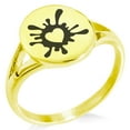 thumbnail image 1 of Stainless Steel Heart Love Splatter Minimalist Oval Top Polished Statement Ring, 1 of 1
