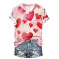 thumbnail image 4 of asdoklhq Womens Casual Love Heart Shirts Women Valentine's Day Printed Casual Printed Round Neck Multicolor XL, 4 of 5