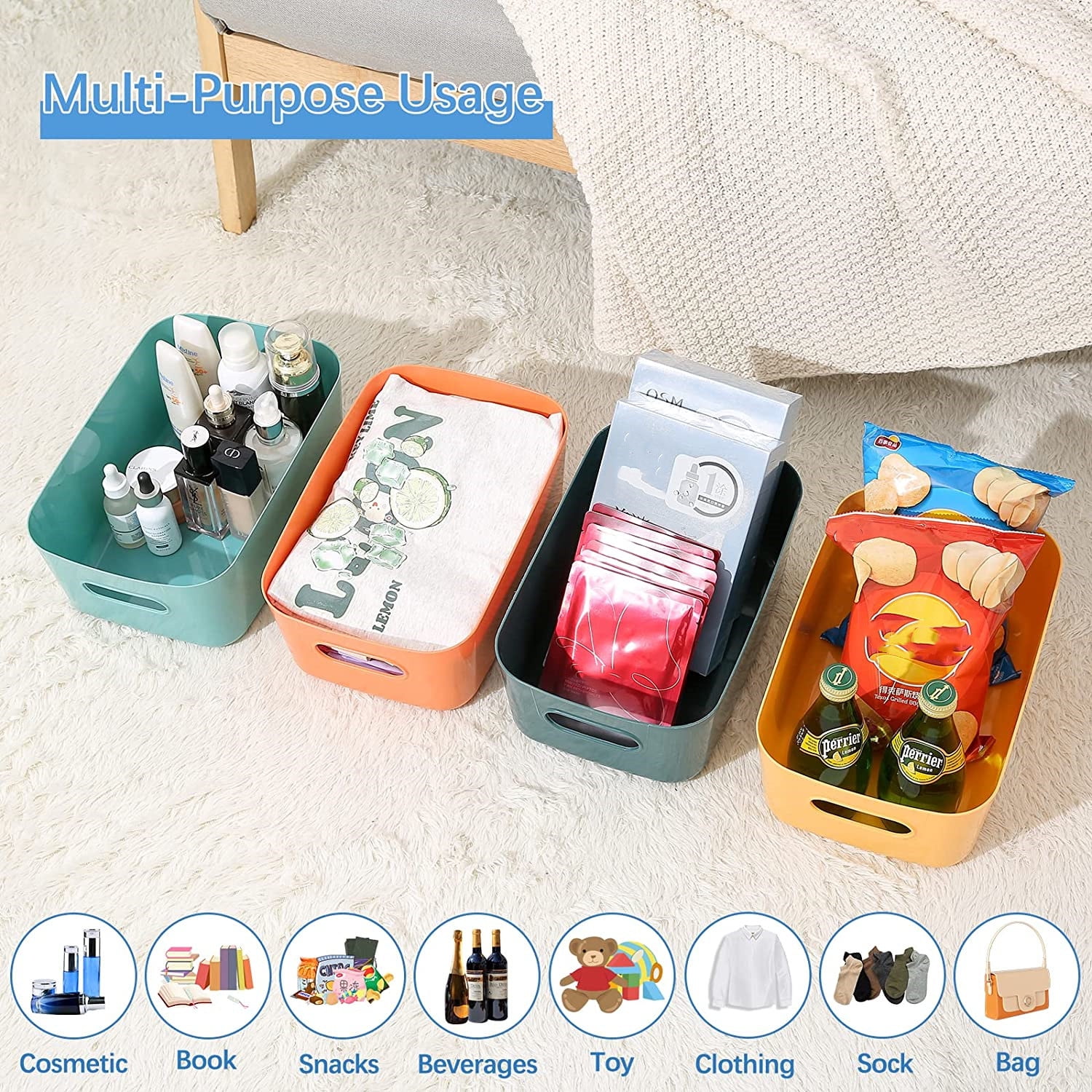 Citylife 4 Packs 22.2 Qt. Plastic Storage Bins with Lids Large Stackable Storage  Containers for Storage Organizer - AliExpress