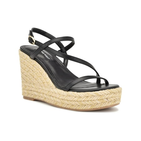 

Nine West Womens Jills 3 Faux Leather Adjustable Platform Sandals