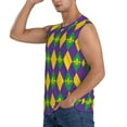 thumbnail image 3 of Bixox Men's Mardi Gras Printed Shirt Sleeveless Fitness Tank Top-X-Large, 3 of 7