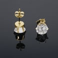thumbnail image 3 of Pendientes de acero inoxidable con circonitas de seis garras para hombres y mujeres, pendientes pequeños con hebilla de mariposa sencilla, pendientes con clavos en forma de hueso en la oreja, 3 of 5
