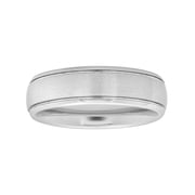 Brilliance Fine Jewelry Men's Tungsten 6MM Grooved Comfort Fit Wedding Band - Mens Ring