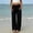 Black, variant on PWPSG Women's Elastic Waist Button Decor Draped Wide Leg Pants, Breathable Comfort Trousers for Daily Commute & Office Casual Outfits Beige S
