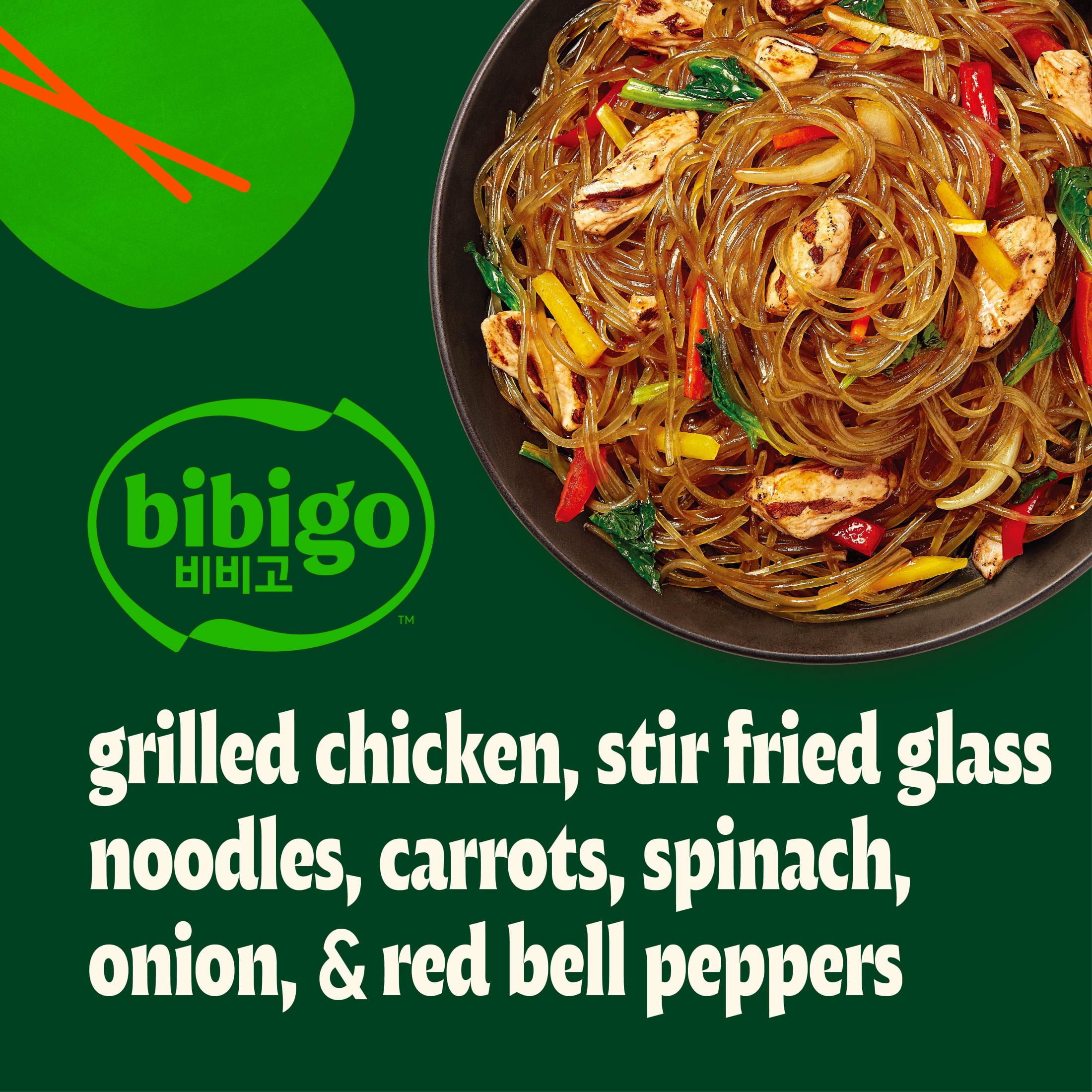 Bibigo Frozen Chicken & Vegetable Japchae Noodles, 10.0 oz