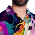 thumbnail image 5 of Robot Unicorn Attack Men's Short Sleeve Poplin Shirts with Spread Collar Tops, Casual Printed Button Down Short Summer Beach Shirts for Men and Women, 5 of 6