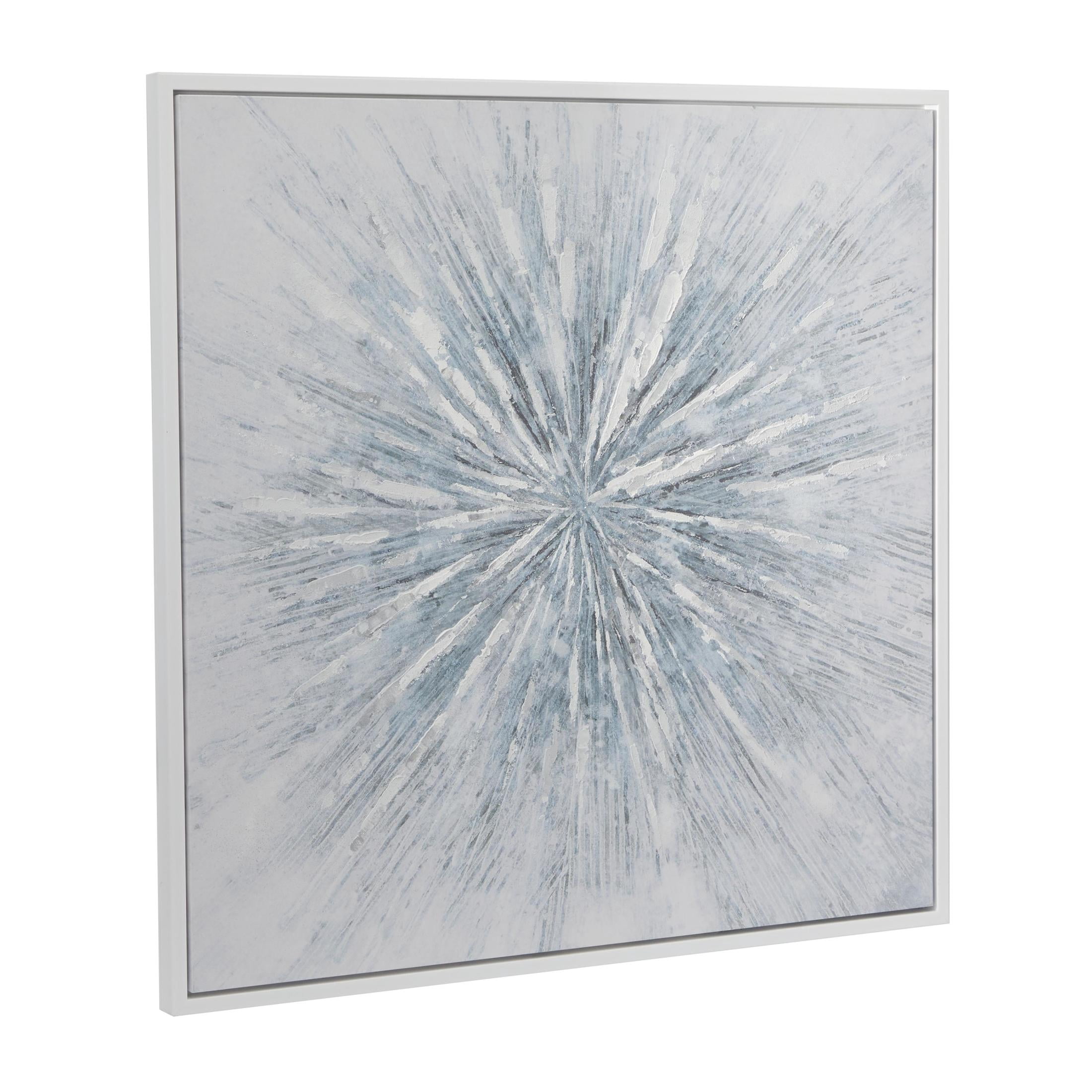39" x 39" Radial Starburst Framed Wall Art with Silver Frame, by CosmoLiving by Cosmopolitan