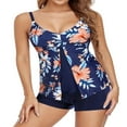 thumbnail image 3 of EIMELI Ensemble Tankinis pour Femmes Bretelles Spaghetti Col en V Débardeur Floral Boxeur, 3 of 6