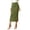 Army Green, variant on Half Length Skirt Solid Color At The Waist Slit Long Skirt,Midi Skirt for Women(Black)