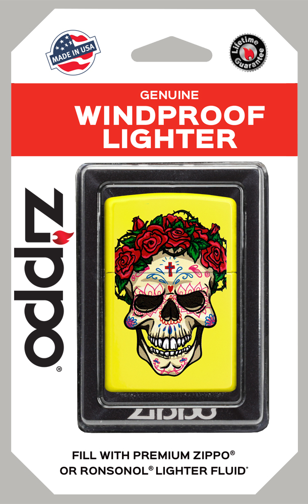 Zippo Lighter - Skull Roses Design
