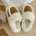 thumbnail image 5 of Kilaqueen Women Fuzzy Slippers Fluffy Warm House Slippers Faux Fur Sherpa Slippers Outdoor Indoor Memory Foam Home Slippers Slip On Plush Slippers, 5 of 8