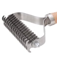 thumbnail image 4 of Undercoat Rake Stainless Steel Two Sided Dog Dematting Comb Pet Grooming Brush, 4 of 10