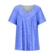 thumbnail image 5 of ICHUANYI ClearanceWomen Plus Size Short Sleeves V-Neck Print Blouse Pullover Tops Short Sleeve Blouses(Sky Blue, XXL) ICHUANYI WER20232080500342, 5 of 8
