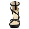 thumbnail image 3 of BLISSFUL STEP Women's Solid Color Stiletto Heel Zipper Ankle Strap Platform Sandals, 3 of 7