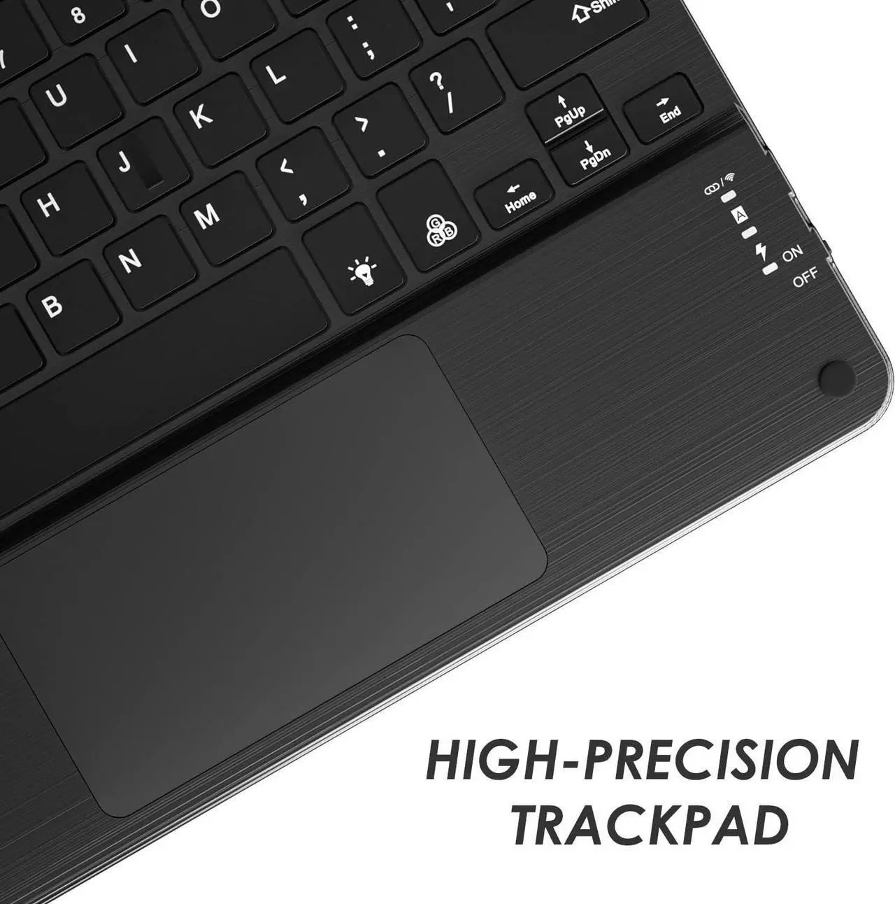 Universal Keyboard Case for 9 - 11 inch Tablet with Touchpad, 2-in-1 Bluetooth Wireless Keyboard Case for 9" 9.7" 10.1" 10.2" 10.5" 10.9" 11" with Touchpad 7 Colors Backlit Leather Folio Cover
