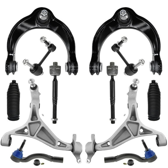 Detroit Axle - 12pc Front End Kit for Jeep 2016-2020 Dodge Durango Grand Cherokee, 4 Upper Lower Control Arms with Ball Joints 2 Sway Bars 4 Inner Outer Tie Rods 2 Boots 2017 2018 2019 Replacement