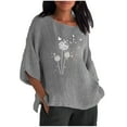 thumbnail image 2 of Hauts pour Femmes Été Aguichant Imprimé Régulier Bouton Col Rond Manches Courtes Haut à Manches Courtes Blouses pour Femmes en Liquidation, 2 of 5